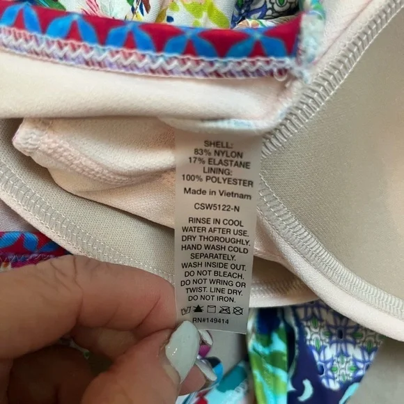 Johnny Was Locita Wrap One Piece Swimsuit Floral Patchwork Swimsiut NWT - Picture 10 of 10